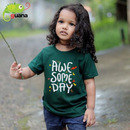 Awesome Day Unisex Kids T-Shirt – Dark Green
