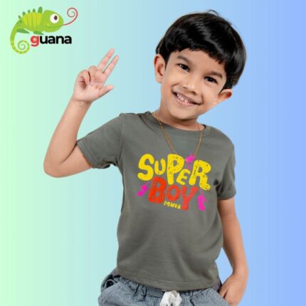 Super Boy – Unisex Kids T Shirt – Grey