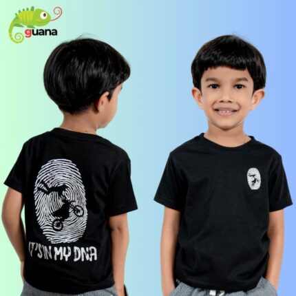 It's in my DNA - Unisex Back Printed Kids T Shirt – Black