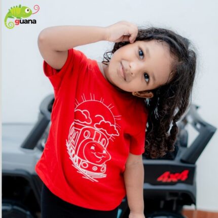 Train Printed - Unisex Kids T-Shirt - Red