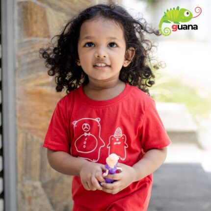 Bear Dad & Son - Unisex Kids T-Shirt - Red