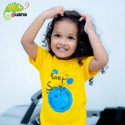 Keep Smile - Unisex Kids T-shirt - Lemon Yellow