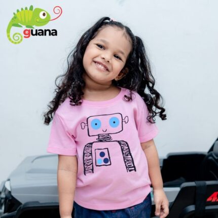 Robo Man Unisex Kids T-Shirt - Pink