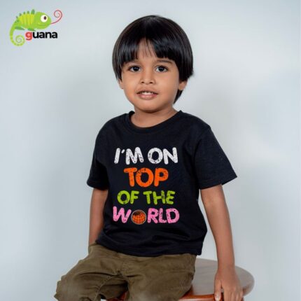 I'm on top of the world - Unisex Kids T Shirt - Black
