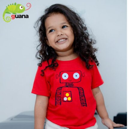 Robo Man Unisex Kids T-Shirt- Red