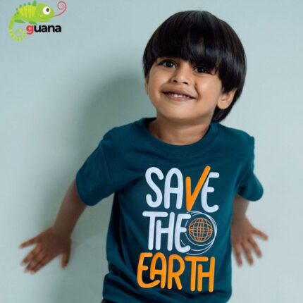 Save the Earth Unisex Kids T-Shirt -Midnight Blue